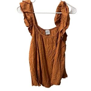 Orange Ruffled Women's Top Cozy Co